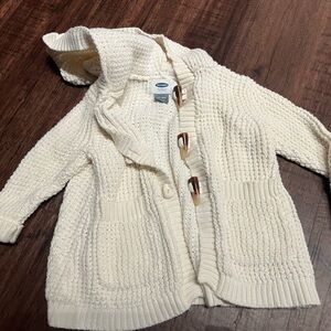 Old Navy Cream Hooded Cardigan with Toggle